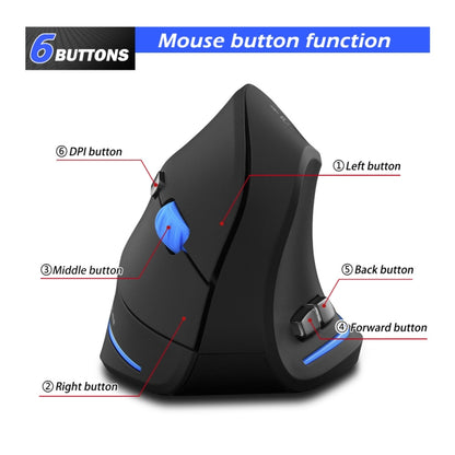 ZELOTES F-35A 6-Buttons Vertical Grip Ergonomic Rechargeable Wireless Mouse(Wireless Version) - free shipping - PMC Jewellery - Order now!
