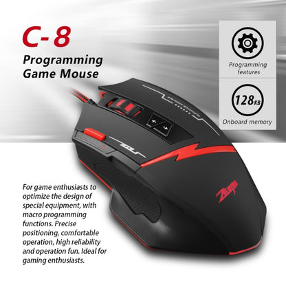 ZELOTES C8 8-buttons Ergonomic Game Programming Custom Wired Mouse(Black) - free shipping - PMC Jewellery - Order now!