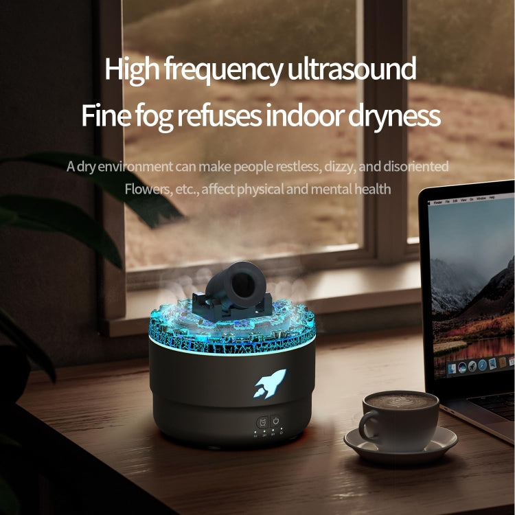 Turret Shape Aromatherapy Humidifier With 3-speed Timer 7-color Atmosphere Light USB Plug White
