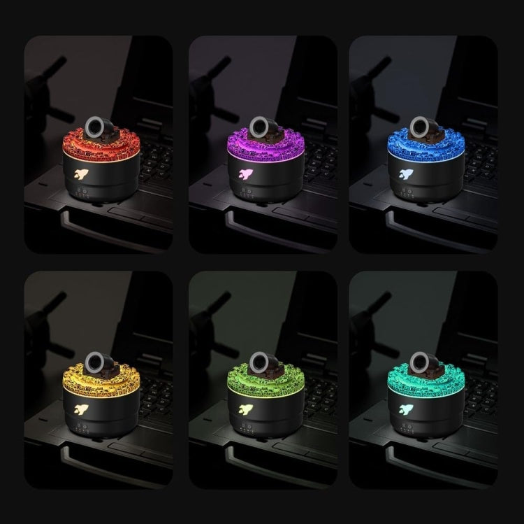Turret Shape Aromatherapy Humidifier With 3-speed Timer 7-color Atmosphere Light US Plug White