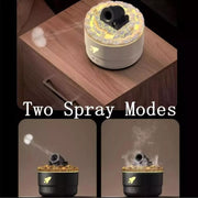 Turret Shape Aromatherapy Humidifier With 3-speed Timer 7-color Atmosphere Light EU Plug Black
