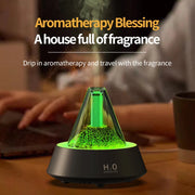 80ml Volcanic Lava Aromatherapy Humidifier With Colorful Lights USB Plug Power(White)