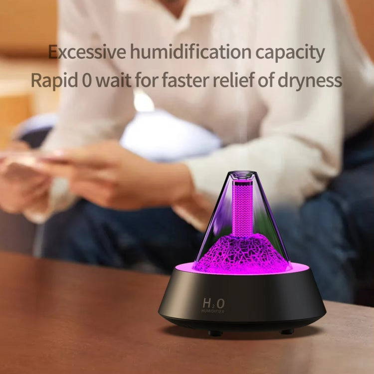 80ml Volcanic Lava Aromatherapy Humidifier With Colorful Lights USB Plug Power(Black) - Air Purifiers & Accessories by PMc TechLife | Online Shopping South Africa | PMc TechLife | Buy Now Pay Later Mobicred