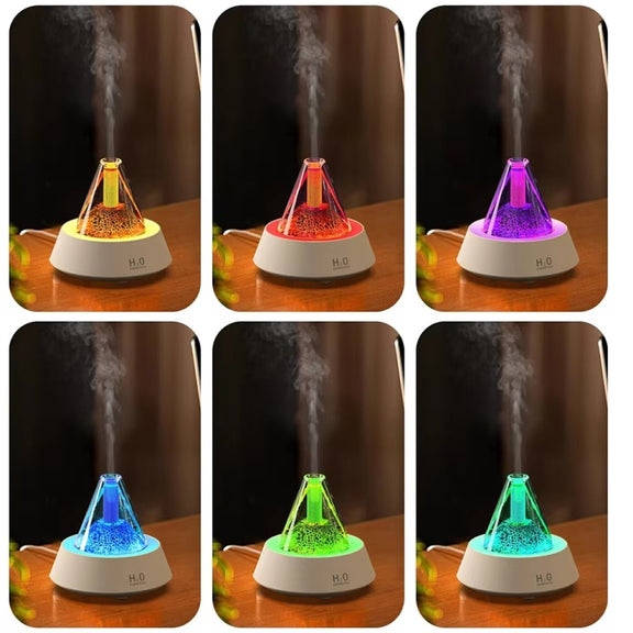 80ml Volcanic Lava Aromatherapy Humidifier With Colorful Lights USB Plug Power(White)