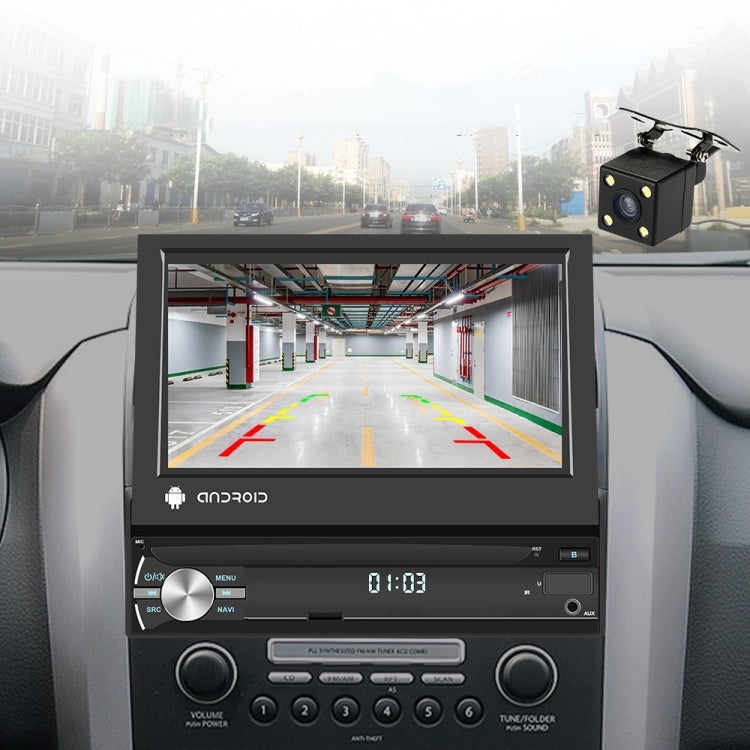 1+32G 7-Inch Single Din Android 10.0 Carplay Screen With GPS Navigation/Bluetooth/Mirror Link/DVR Input, Spec: With 12-light Camera
