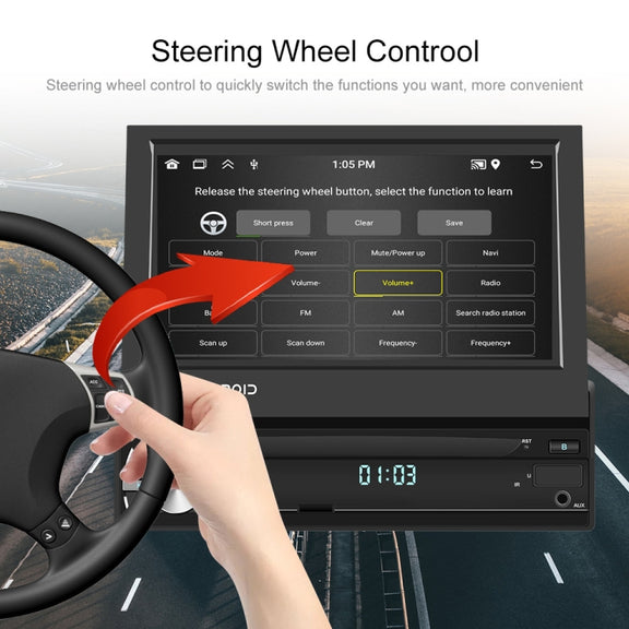 2+64G 7-Inch Single Din Android 10.0 Carplay Screen With GPS Navigation/Bluetooth/Mirror Link/DVR Input, Spec: With 12-light Camera