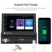 2+64G 7-Inch Single Din Android 10.0 Carplay Screen With GPS Navigation/Bluetooth/Mirror Link/DVR Input, Spec: With 4-light Camera