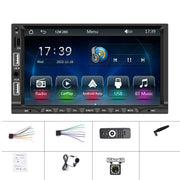 7-inch Double Din Car MP5 Player Support CarPlay/Android Auto/Mirror Link/Bluetooth With 12-light Camera