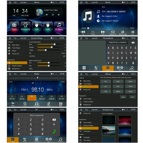 7-inch Double Din Car MP5 Player Support CarPlay/Android Auto/Mirror Link/Bluetooth With 12-light Camera
