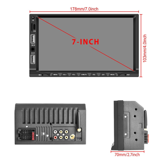 7-inch Double Din Car MP5 Player Support CarPlay/Android Auto/Mirror Link/Bluetooth With AHD Camera