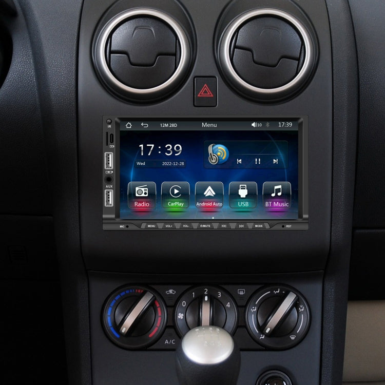7-inch Double Din Car MP5 Player Support CarPlay/Android Auto/Mirror Link/Bluetooth With AHD Camera