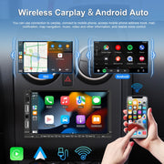 7-inch Double Din Car MP5 Player Support CarPlay/Android Auto/Mirror Link/Bluetooth With AHD Camera