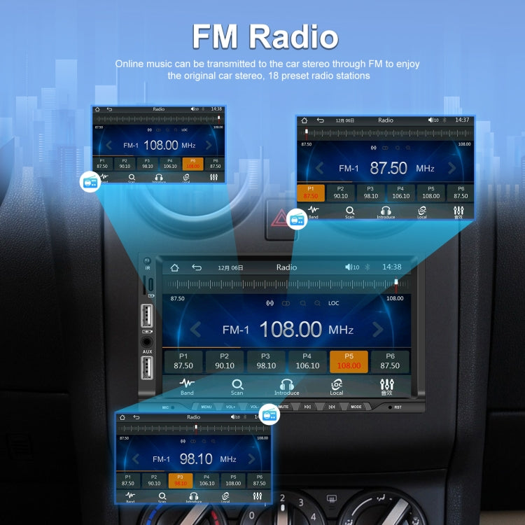 7-inch Double Din Car MP5 Player Support CarPlay/Android Auto/Mirror Link/Bluetooth Standard Edition
