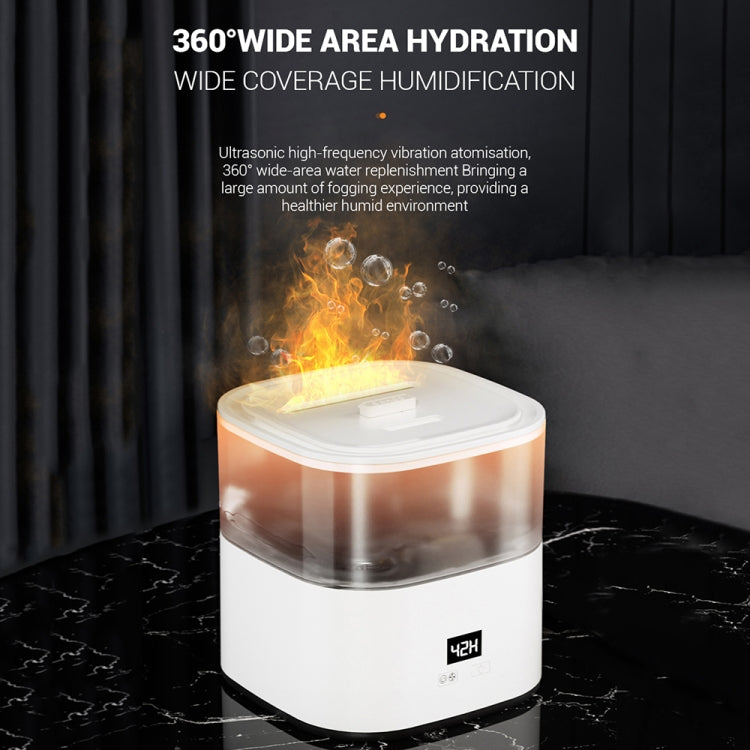 JSQ-58 1.1L large Capacity Digital Display Flame Atomization Humidifier, Color: Matt Black(UK Plug)