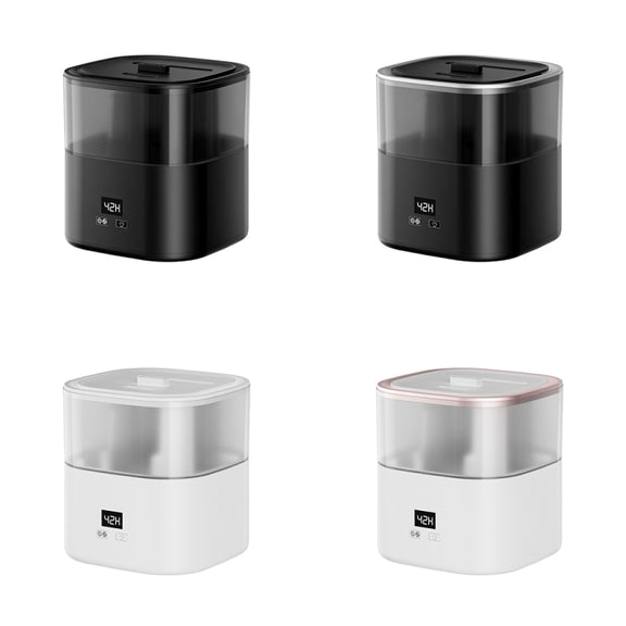 JSQ-58 1.1L large Capacity Digital Display Flame Atomization Humidifier, Color: Matt Black(US Plug)