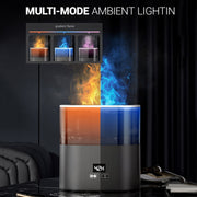 JSQ-58 1.1L large Capacity Digital Display Flame Atomization Humidifier, Color: Rose Gold(EU Plug)