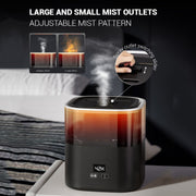 JSQ-58 1.1L large Capacity Digital Display Flame Atomization Humidifier, Color: Matt Black(UK Plug)