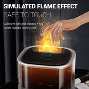 JSQ-58 1.1L large Capacity Digital Display Flame Atomization Humidifier, Color: Matt Black(UK Plug)