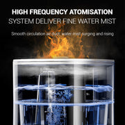 JSQ-58 1.1L large Capacity Digital Display Flame Atomization Humidifier, Color: Matt Black(UK Plug)