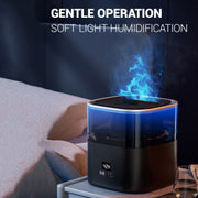 JSQ-58 1.1L large Capacity Digital Display Flame Atomization Humidifier, Color: White(EU Plug)