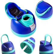 Replacement Lid for Owala Freesi Cup No Leakage One Button Open With Carry Loop(White Blue)