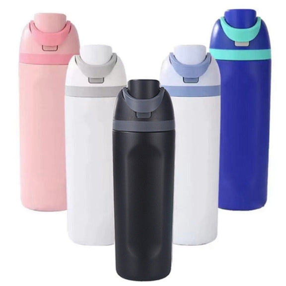 Replacement Lid for Owala Freesi Cup No Leakage One Button Open With Carry Loop(White Blue)