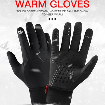Kyncilor Waterproof Cycling Warm Gloves Two-finger Touch Screen Ultra-soft Velvet Outdoor Gloves, Size: L(Black) - Full Finger Gloves by Kyncilor | Online Shopping South Africa | PMC Jewellery | Buy Now Pay Later Mobicred