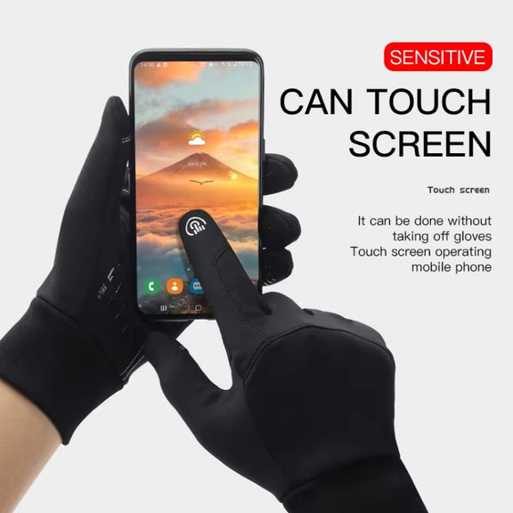 Kyncilor Water-resistant Cycling Warm Gloves Two-finger Touch Screen Ultra-soft Velvet Outdoor Gloves, Size: XL(Gray)