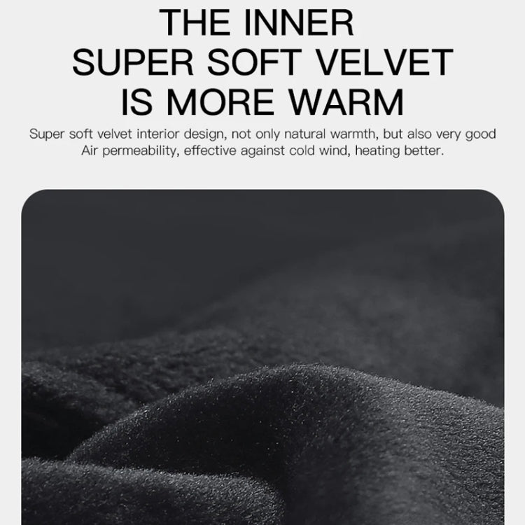Kyncilor Water-resistant Cycling Warm Gloves Two-finger Touch Screen Ultra-soft Velvet Outdoor Gloves, Size: M(Black)