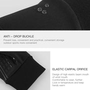 Kyncilor Water-resistant Cycling Warm Gloves Two-finger Touch Screen Ultra-soft Velvet Outdoor Gloves, Size: M(Black)