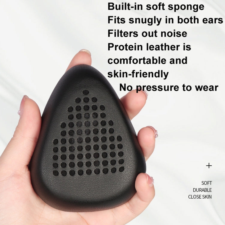 For Razer Meka 2pcs Perforated Protein Leather Earmuffs(Black)