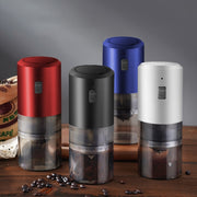 USB Rechargeable Adjustable Coarse and Fine Household Portable Electric Coffee Bean Grinder(White)