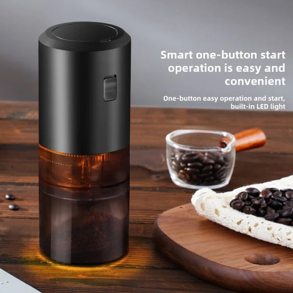 USB Rechargeable Adjustable Coarse and Fine Household Portable Electric Coffee Bean Grinder(White)