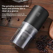 USB Rechargeable Adjustable Coarse and Fine Household Portable Electric Coffee Bean Grinder(White)