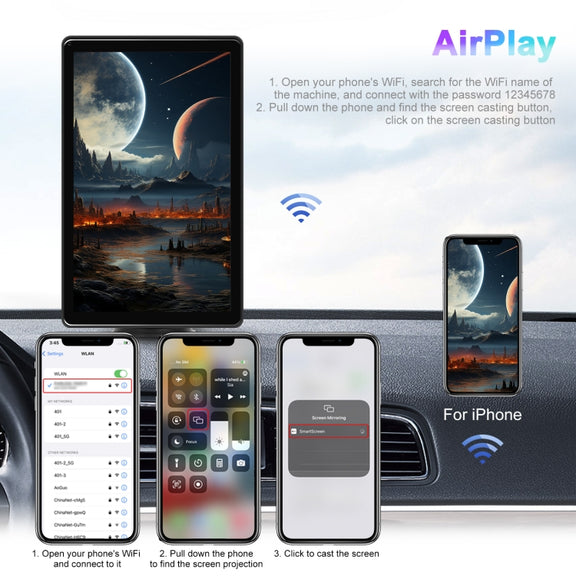 8-inch Car Full Touch Screen Player Supports Horizontal and Vertical CarPlay / Android Auto, Spec: With Camera