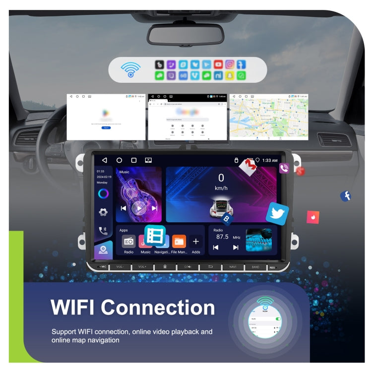 9-inch For Volkswagen 4+64G Multimedia Player Android 13 System