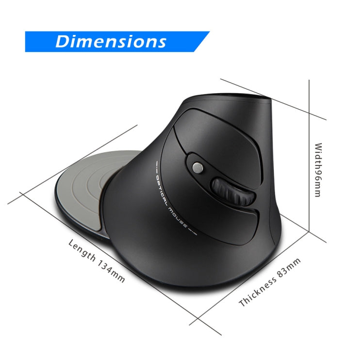 ZELOTES F17 6-buttons Vertical Grip Ergonomic Wireless Mouse(Black) - free shipping - PMC Jewellery - Order now!