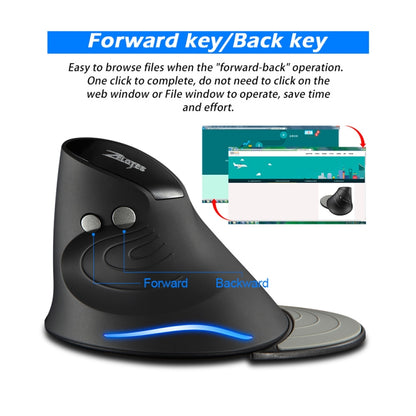 ZELOTES F17 6-buttons Vertical Grip Ergonomic Wireless Mouse(Black) - free shipping - PMC Jewellery - Order now!