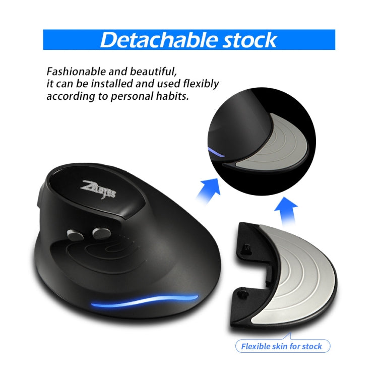 ZELOTES F17 6-buttons Vertical Grip Ergonomic Wireless Mouse(Black) - free shipping - PMC Jewellery - Order now!
