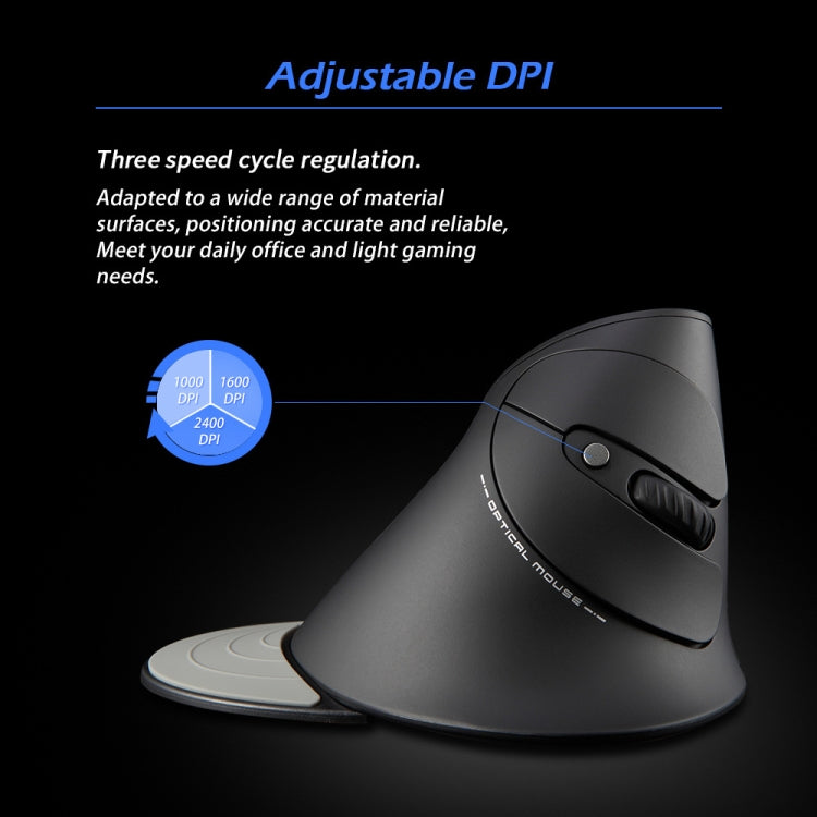 ZELOTES F17 6-buttons Vertical Grip Ergonomic Wireless Mouse(Black) - free shipping - PMC Jewellery - Order now!
