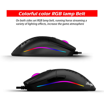 ZELOTES C7 7-buttons RGB Lighting Hollow Computer Office Wired Mouse(Black) - free shipping - PMC Jewellery - Order now!