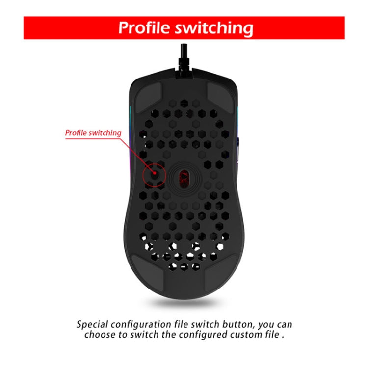 ZELOTES C7 7-buttons RGB Lighting Hollow Computer Office Wired Mouse(Black) - free shipping - PMC Jewellery - Order now!