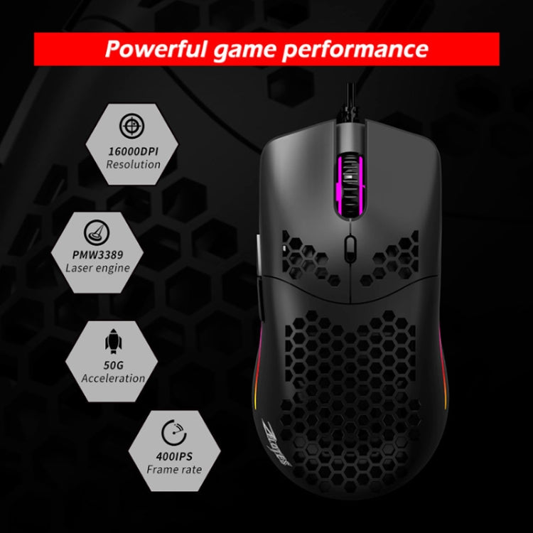 ZELOTES C7 7-buttons RGB Lighting Hollow Computer Office Wired Mouse(Black) - free shipping - PMC Jewellery - Order now!