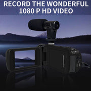 16MP 16X Digital Zoom Vlogging Camera Video Camcorder with 2.4 Inch Flip Screen, Spec: With Wide Angle & Mic UK Plug