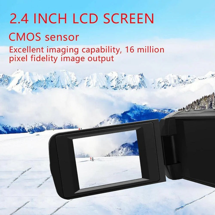 16MP 16X Digital Zoom Vlogging Camera Video Camcorder with 2.4 Inch Flip Screen, Spec: Standard UK Plug