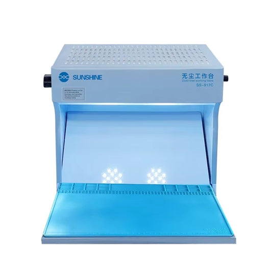 SUNSHINE SS-917C Mobile Phone Screen Repair Dust-free Workbench Green White Light Dual Lamps Dust Display Lamp Operator Bench EU Plug - free shipping - PMC Jewellery - Order now!