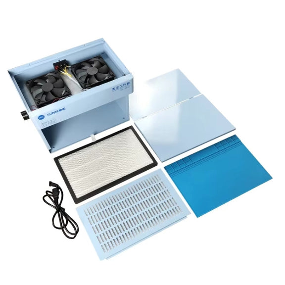 SUNSHINE SS-917C Mobile Phone Screen Repair Dust-free Workbench Green White Light Dual Lamps Dust Display Lamp Operator Bench EU Plug
