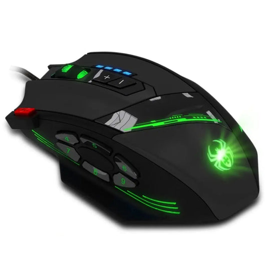 ZELOTES C12 12-buttons Ergonomic Programming Custom Gaming Wired Mouse(Black) - free shipping - PMC Jewellery - Order now!