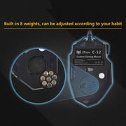 ZELOTES C12 12-buttons Ergonomic Programming Custom Gaming Wired Mouse(Black)