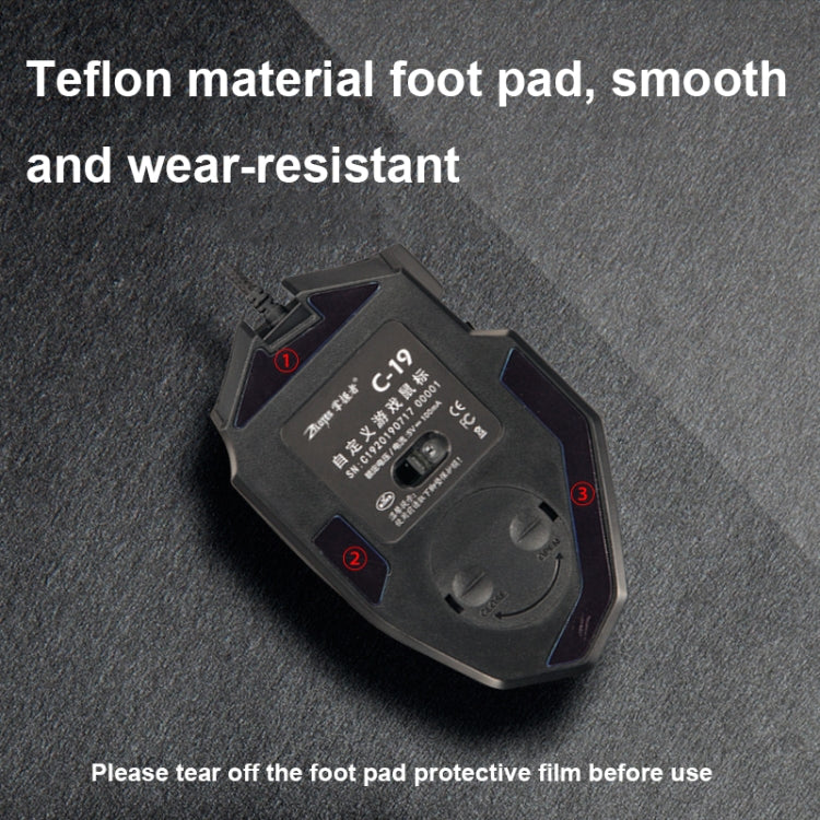 ZELOTES C19 12-Keys Ergonomic Programming Custom Wired Mouse(Black) - free shipping - PMC Jewellery - Order now!